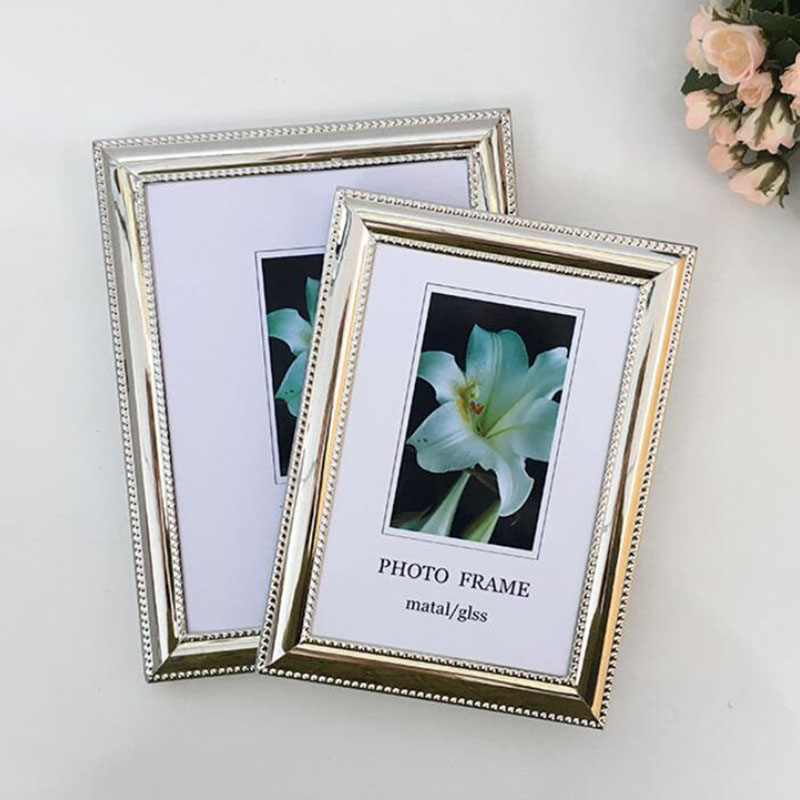 Bamboo Photo Frame - 유럽 ​​스타일의 금속 실버 컬러 직사각형