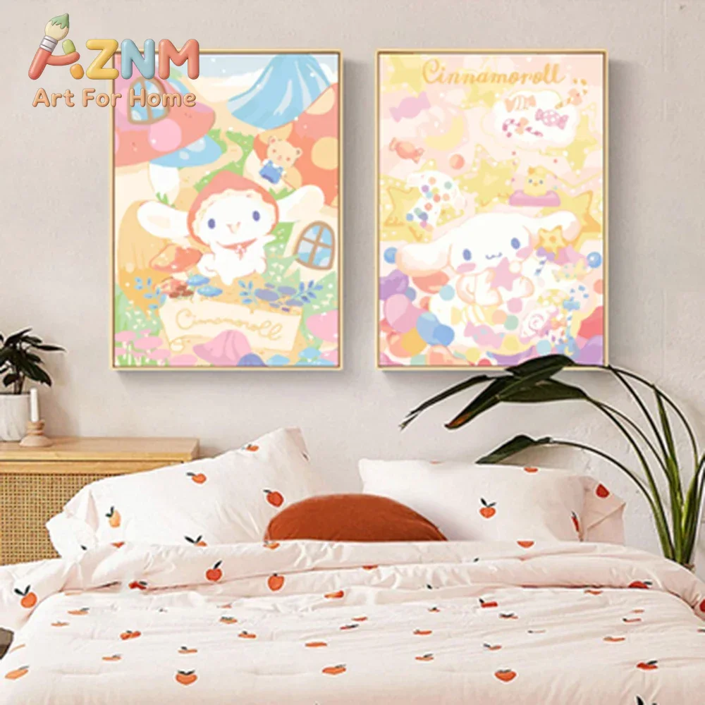 AZNM 산리오 쿠로미 시나모롤 캔버스 벽 장식, 액자 - Home Decor Magazine 리뷰 및 가격