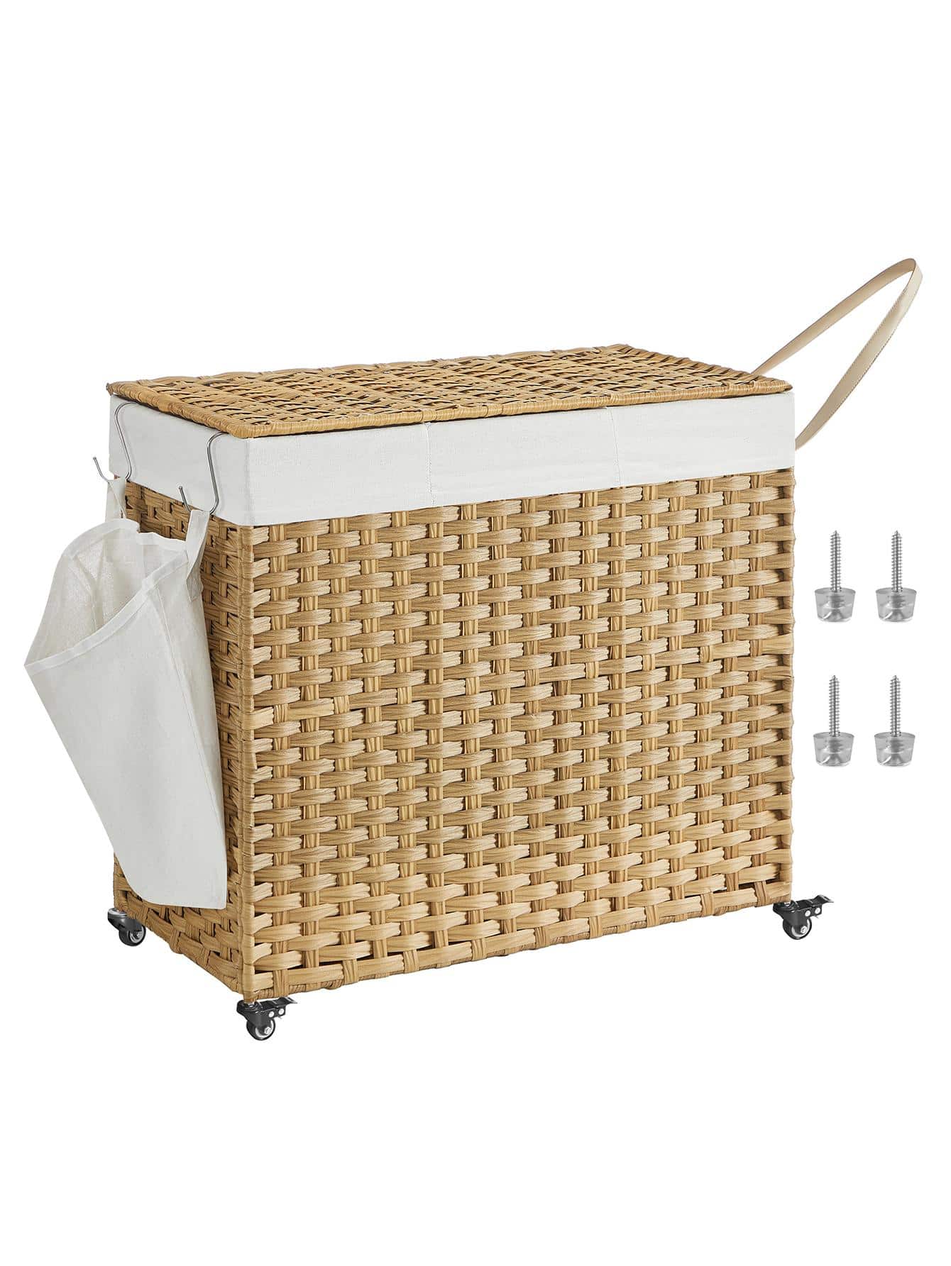 뚜껑이 있는 세탁물 바구니, 42.3갤런(160L),  - Rattan Plant Basket 리뷰 및 가격