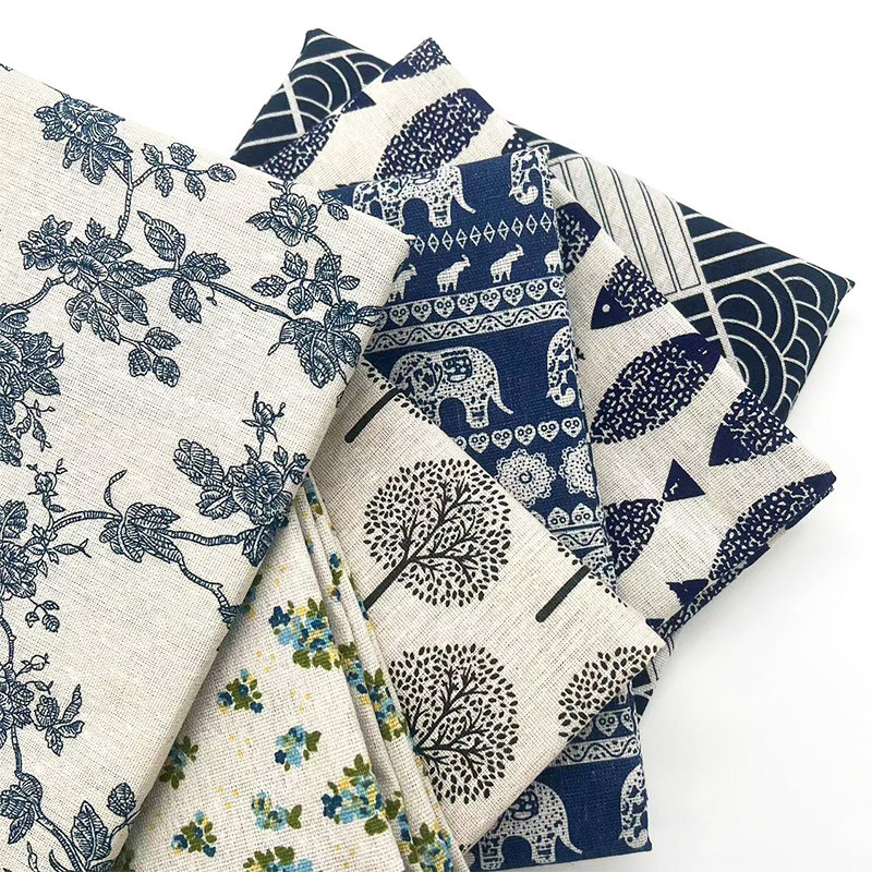 빈티지 블루 플로럴 코튼 린넨 원단, 식탁보 소파 커버 - Linen Table Runner 리뷰 및 가격