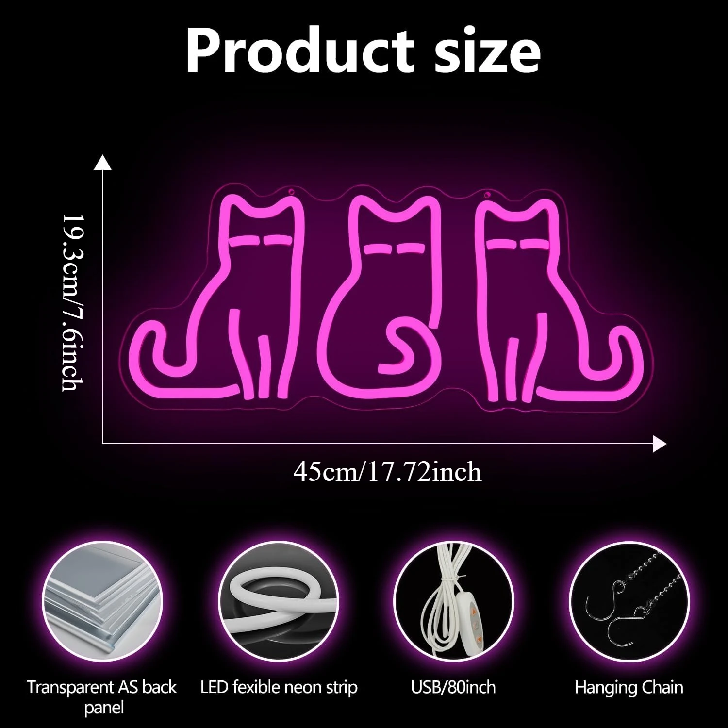 고양이 모양의 네온사인, USB LED 네온 조명, 침 - Home Decor Theme 리뷰 및 가격