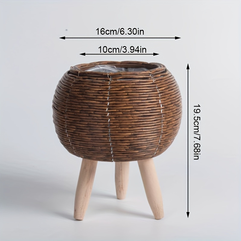 나무 다리가 달린 매력적인 소박한 등나무 화분-다용도  - Rattan Plant Basket 리뷰 및 가격
