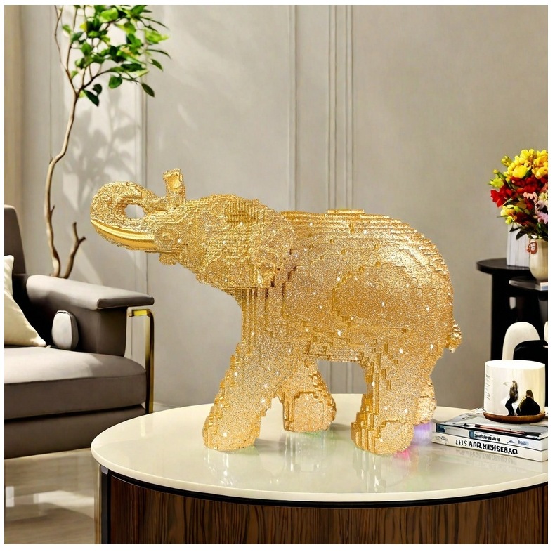 레진 코끼리 조각상, 사실적인 동물 조형물, 가정 사무 - Home Decor Theme 리뷰 및 가격