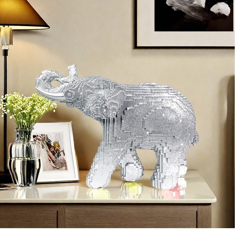 레진 코끼리 조각상, 사실적인 동물 조형물, 가정 사무 - Home Decor Theme 리뷰 및 가격