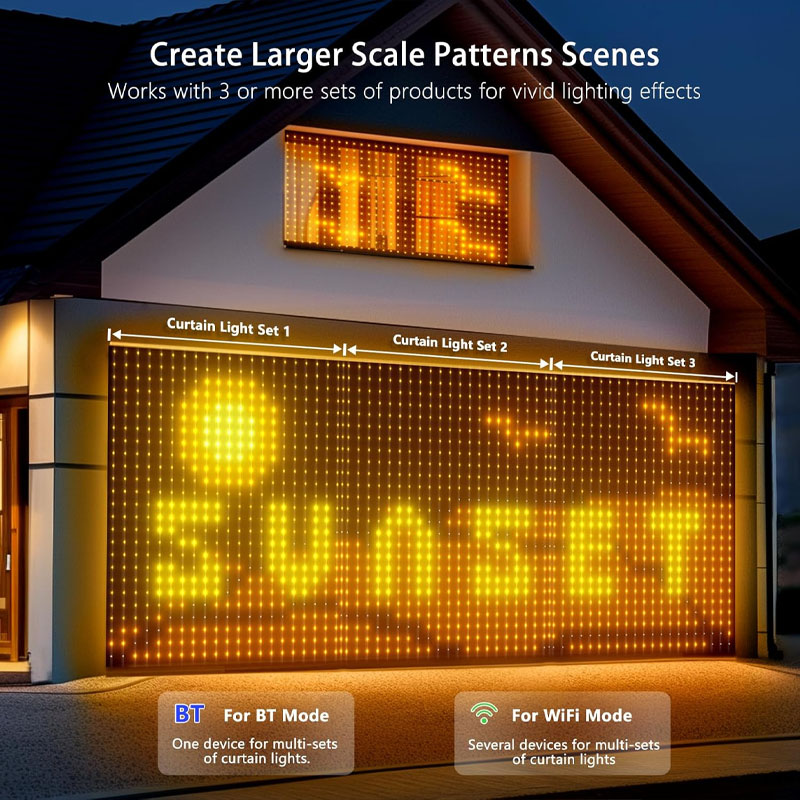 1/2PCS 400LED 스마트 커튼 라이트 크리스마스 - Home Decor Free App 리뷰 및 가격