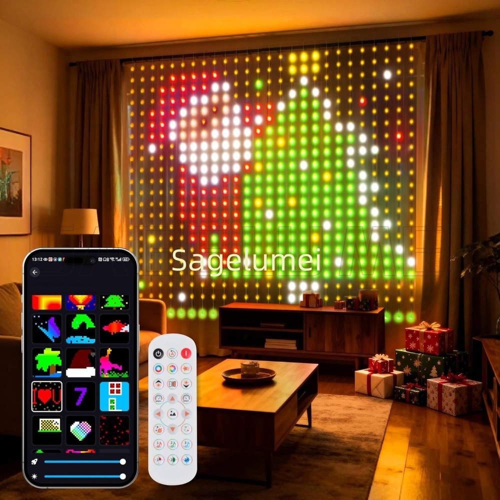 1.6m~3m 스마트 LED 커튼 조명, 앱으로 제어  - Home Decor Free App 리뷰 및 가격