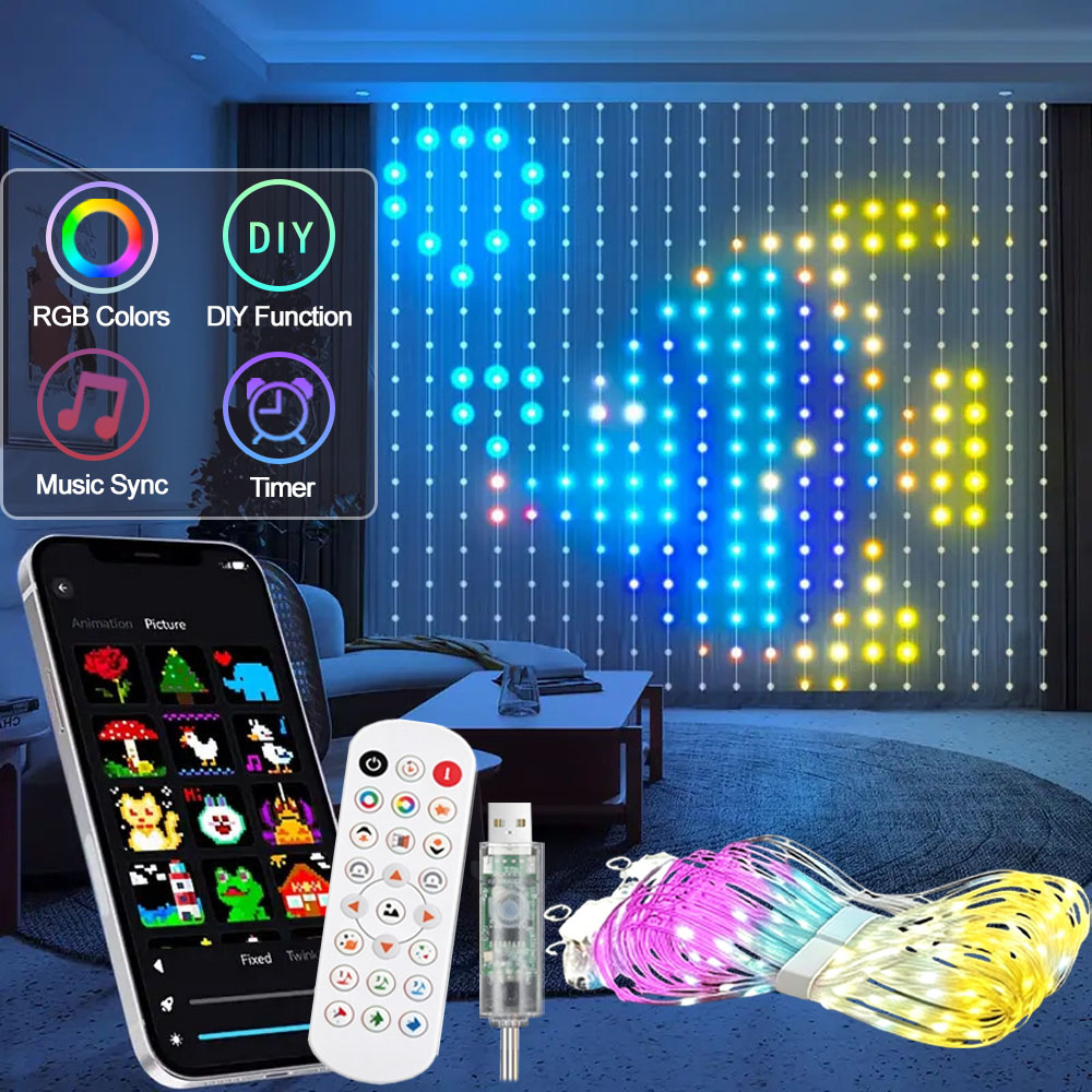 스마트 LED 커튼 조명 앱 제어 RGB 조광 가능 D - Home Decor Free App 리뷰 및 가격