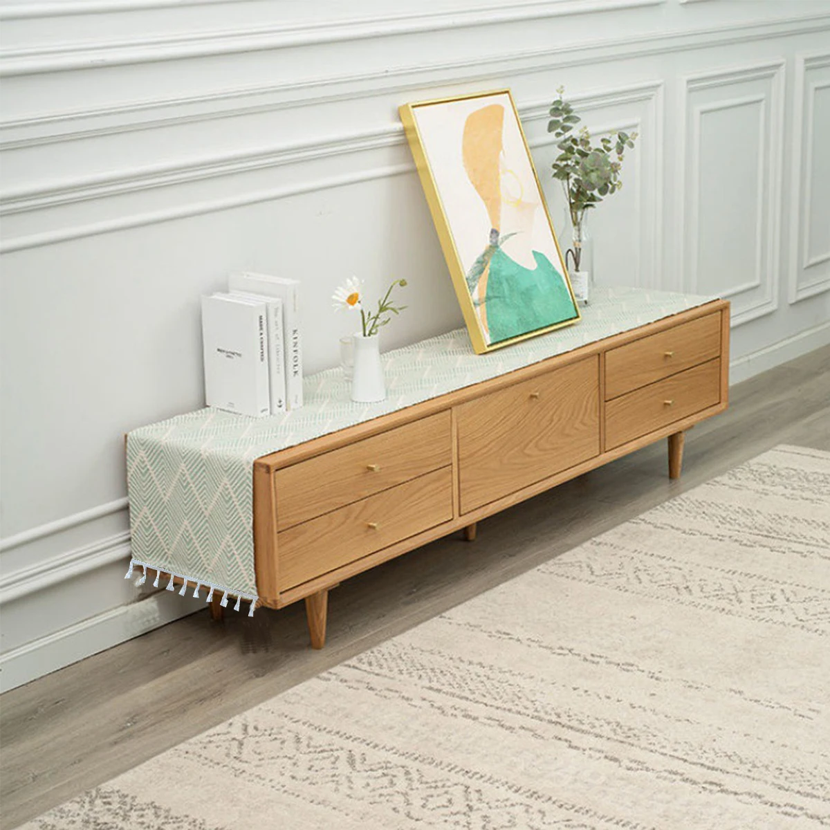 테이블 러너 심플 침대 옆 테이블 러너 린넨 넓은 서랍 - Linen Table Runner 리뷰 및 가격