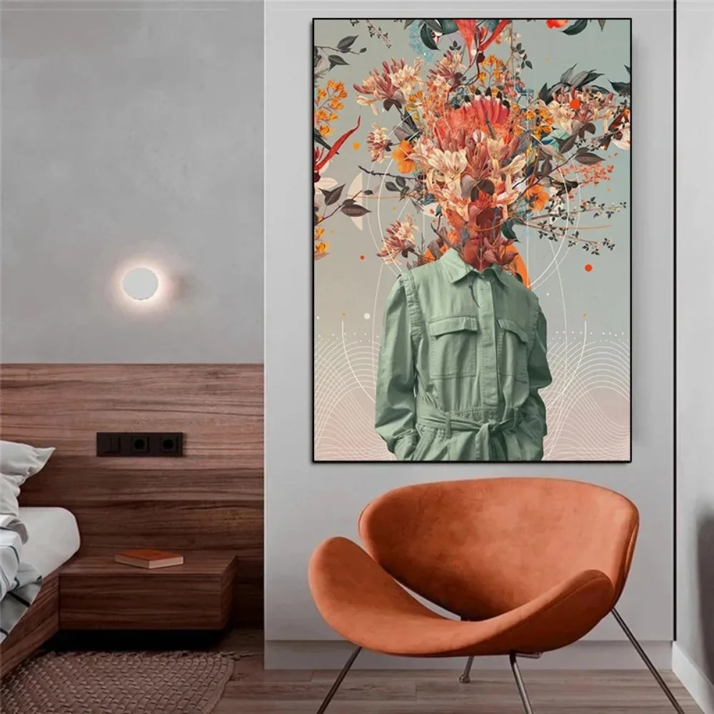 패션 잡지 스타일의 현대적인 추상 꽃 그림 포스터 및  - Home Decor Magazine 리뷰 및 가격