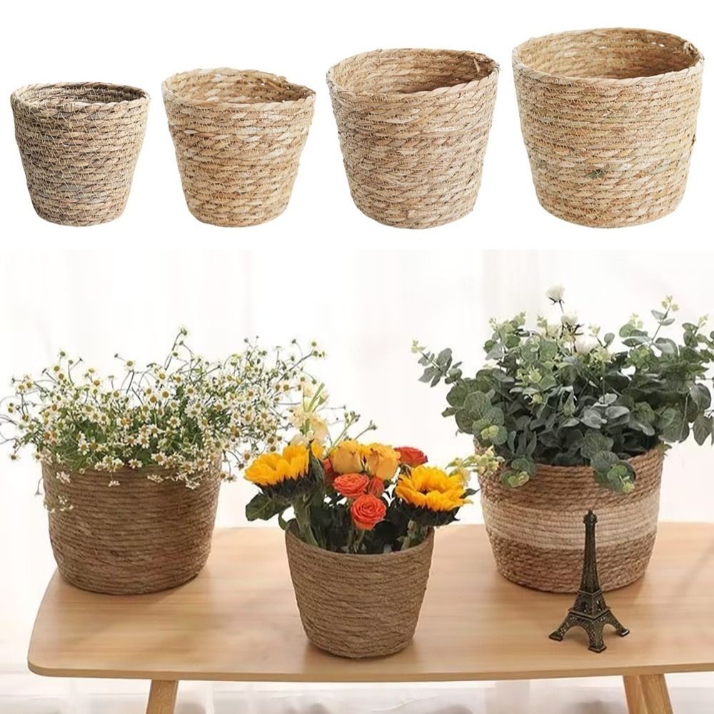 정원 테라스용 화분 바구니 라탄 짚 가구 장식 풀로 엮 - Rattan Plant Basket 리뷰 및 가격