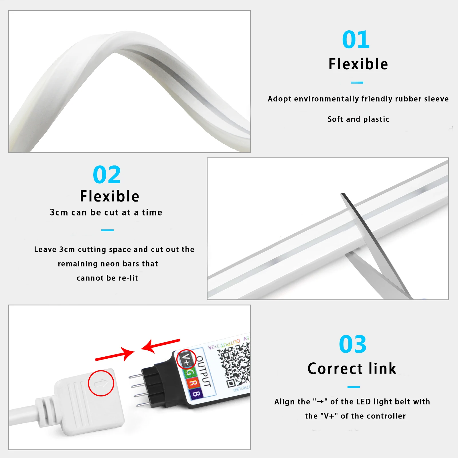 1-5m RGB LED 네온 스트립 라이트 5V USB - Home Decor Free App 리뷰 및 가격